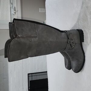 G By Guess Hilight Moto Knee High Faux Leather Knee High Riding Boot